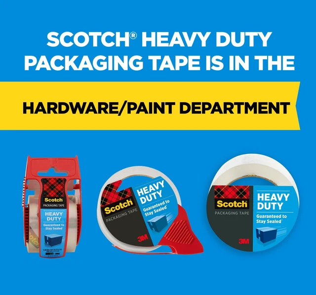 Alt view image 5 of 6 - Scotch Heavy Duty Packaging Tape, Clear, 1.88"x38.2yd, 1 Dispenser
