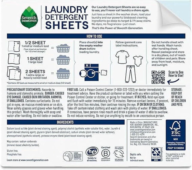 Alt view image 2 of 6 - Seventh Generation Laundry Detergent Sheets, Lavender, 64 Loads