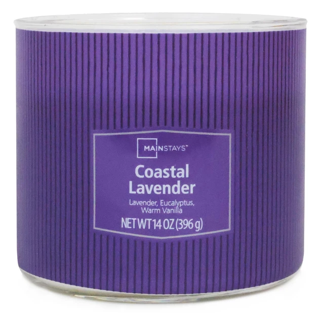 Alt view image 3 of 6 - Mainstays Coastal Lavender 3-Wick Decorative Wrap Candle 14oz