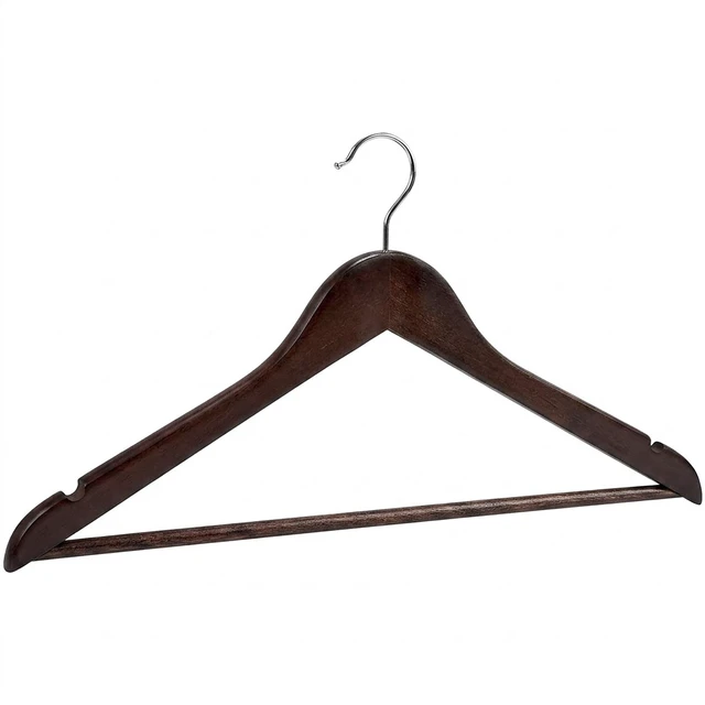 Alt view image 3 of 6 - Better Homes & Gardens Walnut Finish Wood Suit Hangers, 5 Pack, Adult