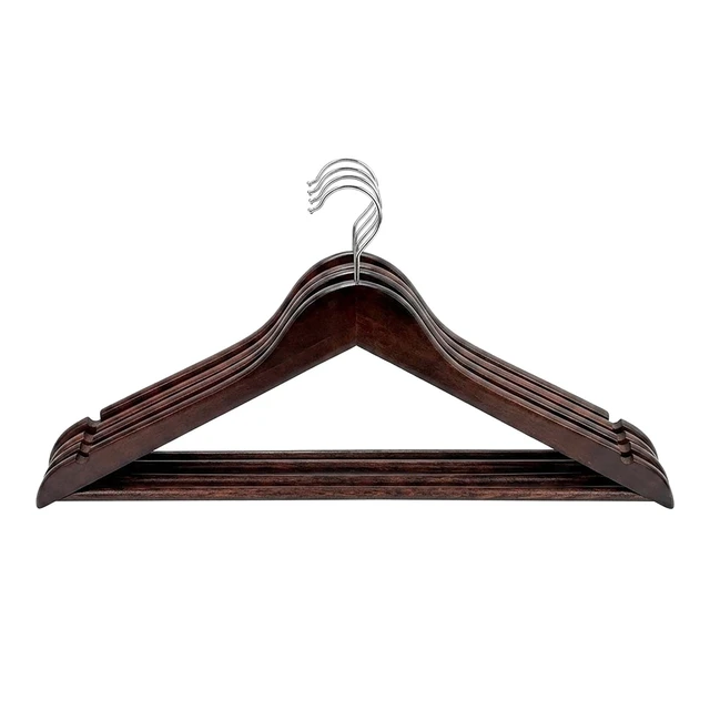 Alt view image 6 of 6 - Better Homes & Gardens Walnut Finish Wood Suit Hangers, 5 Pack, Adult