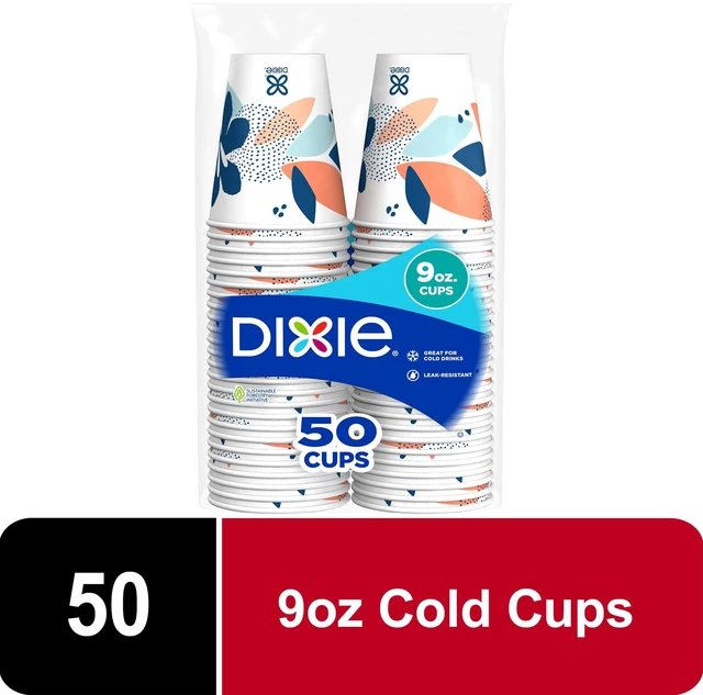 Main image of Dixie Disposable Paper Cups 9 oz Multi-Color 50 Count