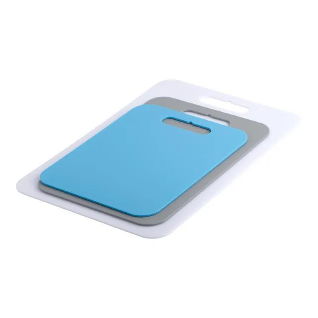 Alt view image 5 of 5 - Architec 3-Piece Poly Reversible Cutting Board Set, Assorted Sizes, Blue