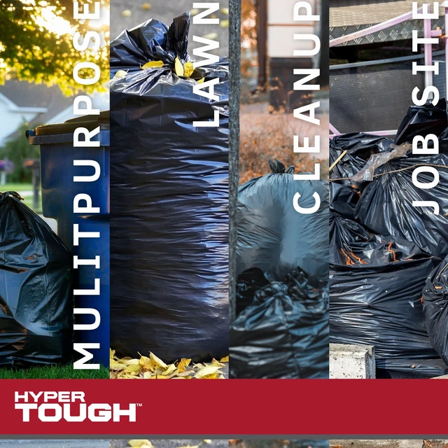 Alt view image 4 of 6 - Hyper Tough 33-Gallon Drawstring Multipurpose Clean-Up Contractor Bags, 1.05 MIL, 30 Count