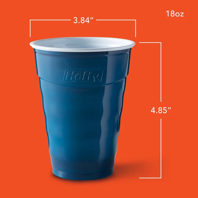 Alt view image 6 of 7 - Hefty Party On Disposable Plastic Party Cups, 18oz, 40 Count, Blue
