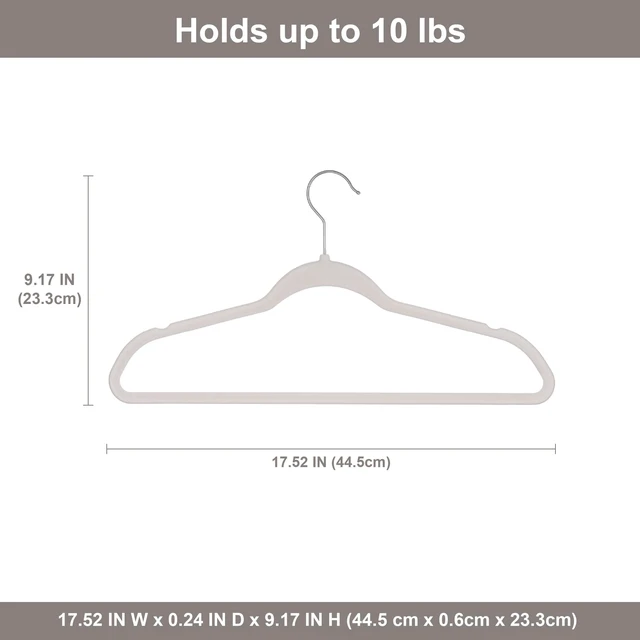 Alt view image 6 of 6 - Better Homes & Gardens Beige Ultra Slim Velvet Non-Slip Clothes Hangers 30-Pack