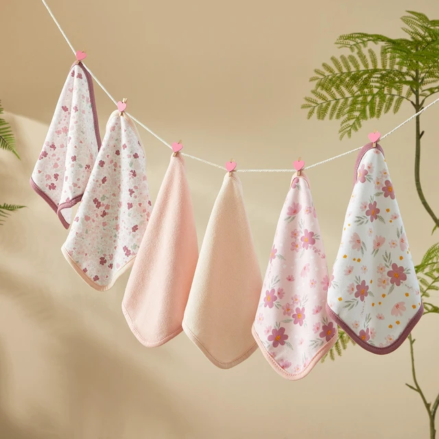 Alt view image 5 of 6 - Parent's Choice Floral Washcloths 9in x 9in 6 Pack