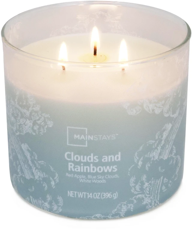 Main image of Mainstays 3-Wick Jar Candle, Clouds & Rainbows Scented, 14 oz