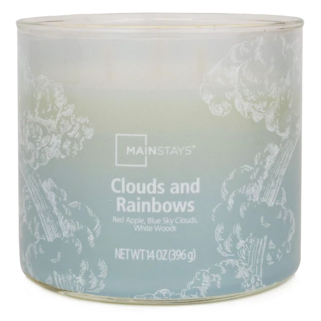 Alt view image 2 of 6 - Mainstays 3-Wick Jar Candle, Clouds & Rainbows Scented, 14 oz