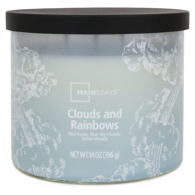 Alt view image 3 of 6 - Mainstays 3-Wick Jar Candle, Clouds & Rainbows Scented, 14 oz