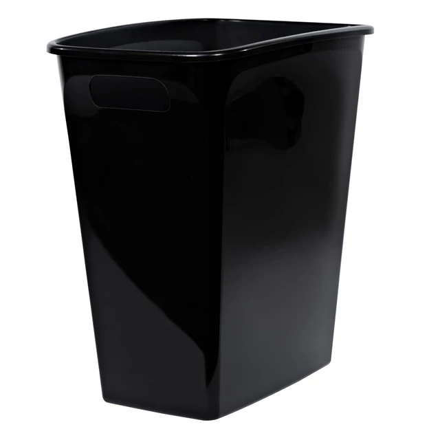 Alt view image 4 of 7 - Hefty Kitchen Trash Can 8.8Gallon Plastic Open Top Garbage Bucket with No Lid, Black