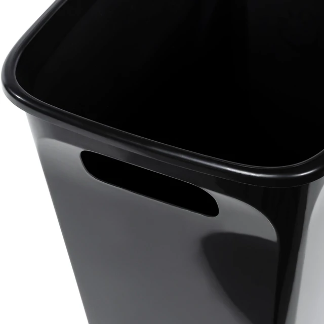 Alt view image 3 of 7 - Hefty Kitchen Trash Can 8.8Gallon Plastic Open Top Garbage Bucket with No Lid, Black