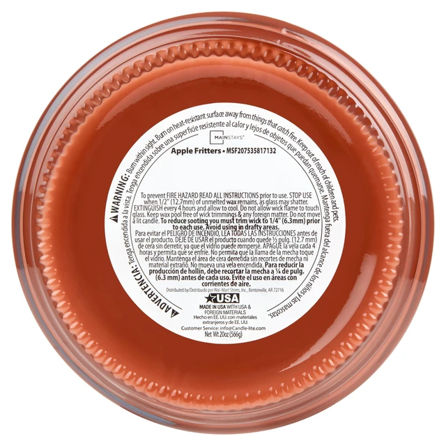 Alt view image 2 of 6 - Mainstays Apple Fritters 20oz Single-Wick Scented Glass Jar Candle