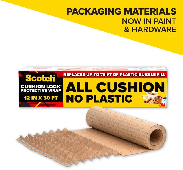 Main image of Scotch Cushion Lock Protective Wrap, 30 ft Roll, Equivalent to 75 ft Bubble Wrap, Brown, 1 Wrap