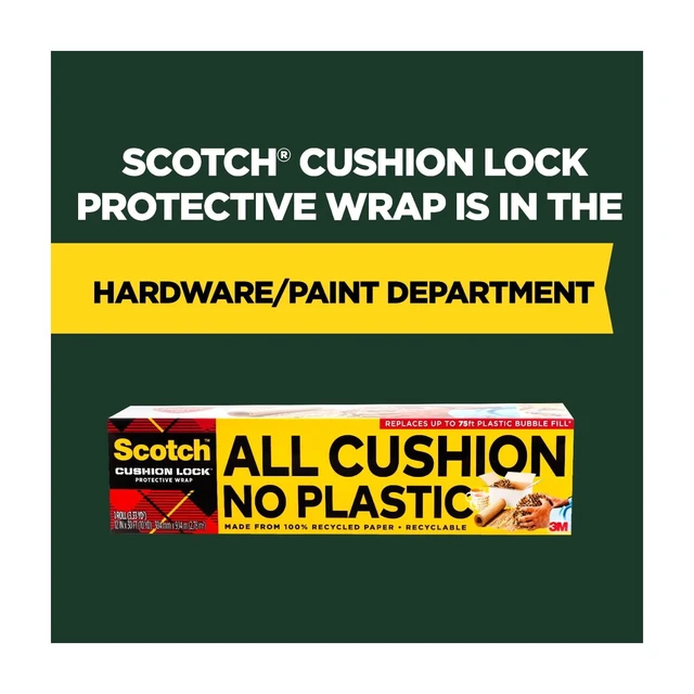 Alt view image 2 of 6 - Scotch Cushion Lock Protective Wrap, 30 ft Roll, Equivalent to 75 ft Bubble Wrap, Brown, 1 Wrap
