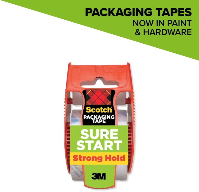 Main image of Scotch Sure Start Packaging Tape, Clear, 1.88" x 50 yd., 1 Roll