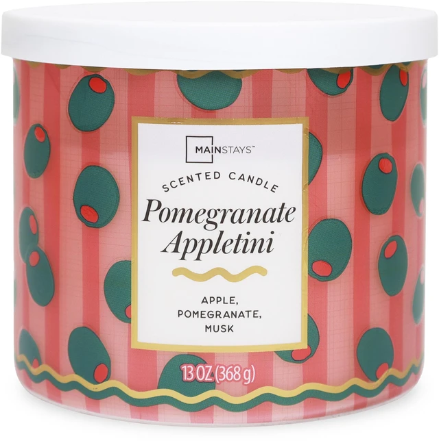 Alt view image 3 of 6 - Mainstays Pomegranate Appletini 3-Wick Fragrance Candle with Decorative Wrap, 13Ounce