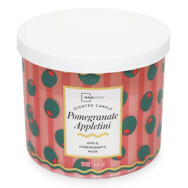 Alt view image 6 of 6 - Mainstays Pomegranate Appletini 3-Wick Fragrance Candle with Decorative Wrap, 13Ounce