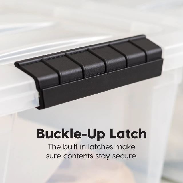 Alt view image 7 of 7 - IRIS 12.95QT Plastic Stackable Storage Bin with Lid, Tote