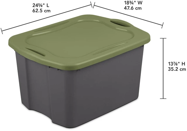 Alt view image 6 of 6 - Sterilite EZ Carry 17.5 Gallon Storage Bin, Clear Plastic with Full-Grip Handles, Gray