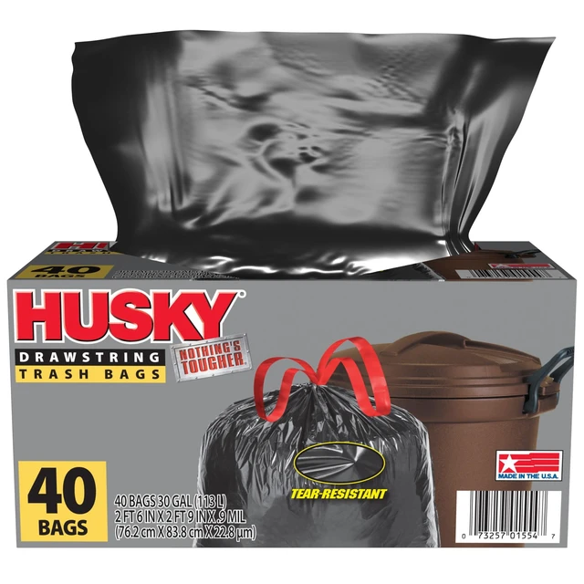 Alt view image 6 of 6 - Husky 30 Gallon Large Trash Bags, 40 Bags