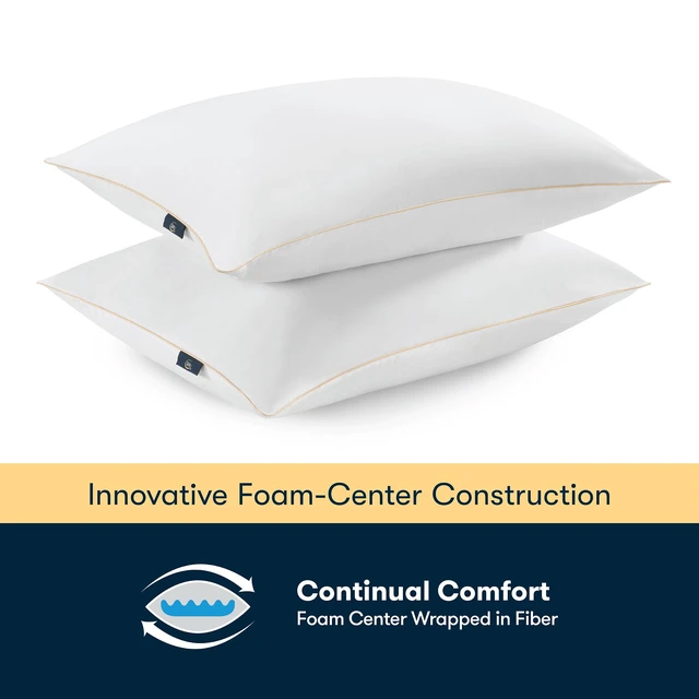 Alt view image 2 of 7 - Sertapedic Bounce Back Standard/Queen Bed Pillow, Hypoallergenic Fill