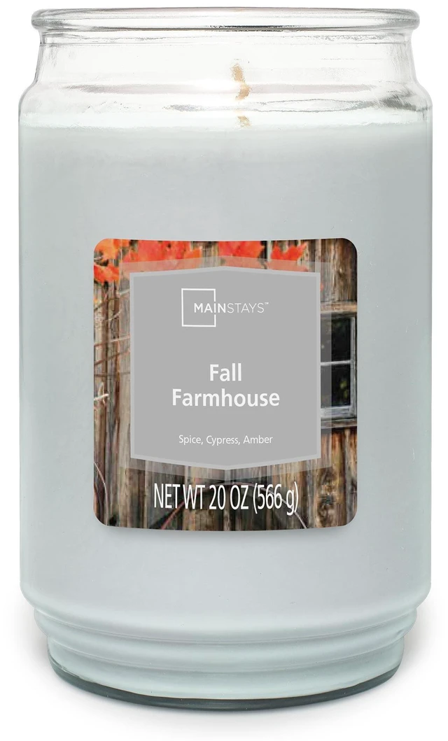 Main image of Mainstays 20oz Fall Farmhouse Scented Single Wick Jar Candle