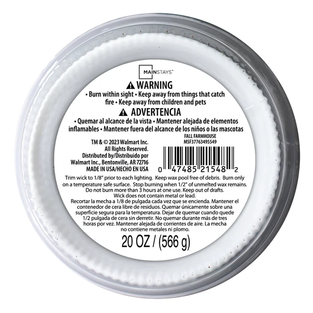 Alt view image 5 of 5 - Mainstays 20oz Fall Farmhouse Scented Single Wick Jar Candle