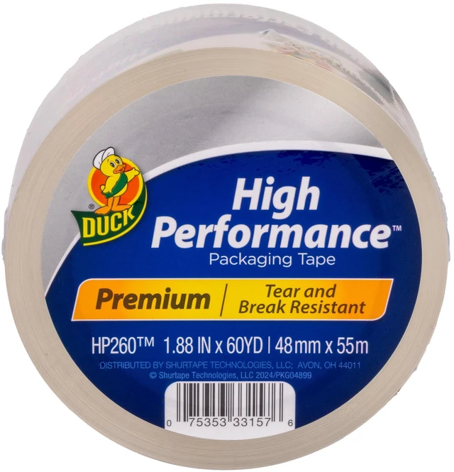 Main image of Duck High Performance Packing Tape, 1.88in x 60Yard, Clear, 1 Refill Roll