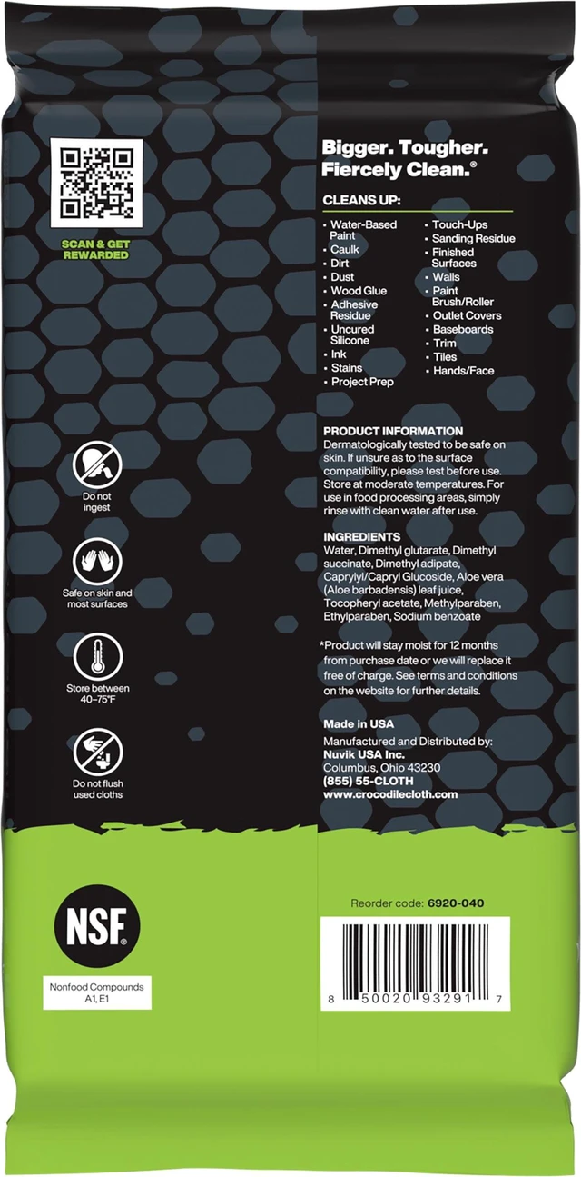 Alt view image 2 of 7 - Crocodile Cloth Paint DIY Mega-Sized Wet Cleaning Cloths, 40 Count, 15x10 Inches