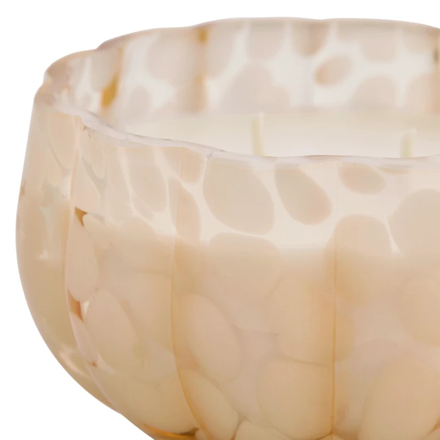 Alt view image 7 of 7 - Better Homes & Gardens 2-Wick 8oz White Tortoiseshell Glass Pumpkin Jar Candle, Pumpkin Snickerdoodle Swirl
