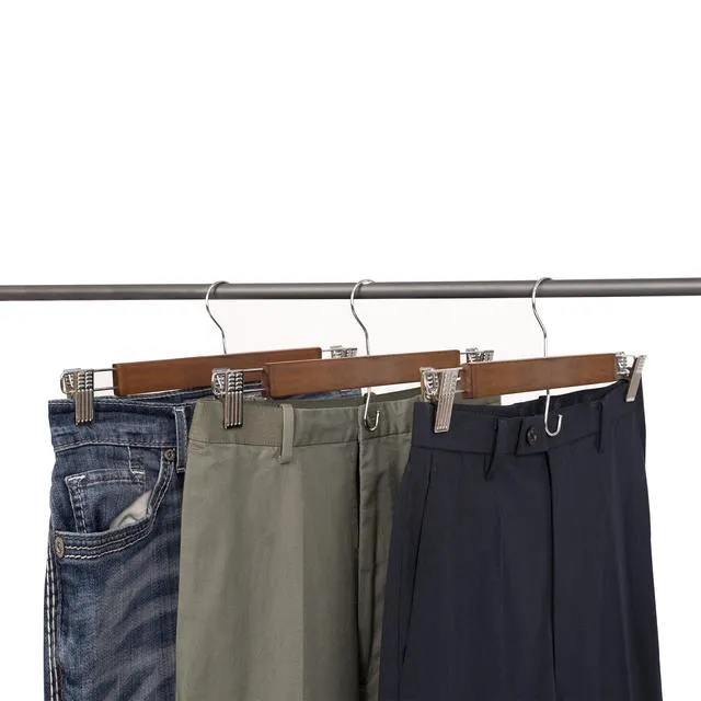 Alt view image 2 of 6 - Better Homes & Gardens Pant & Skirt Hangers, Walnut Wood, 3 Pack