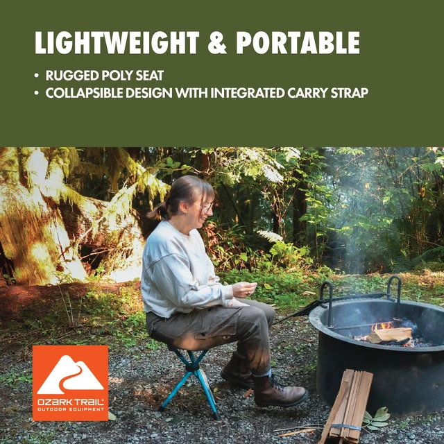 Alt view image 6 of 6 - Ozark Trail Camping Stool, Lightweight Steel and Polyester