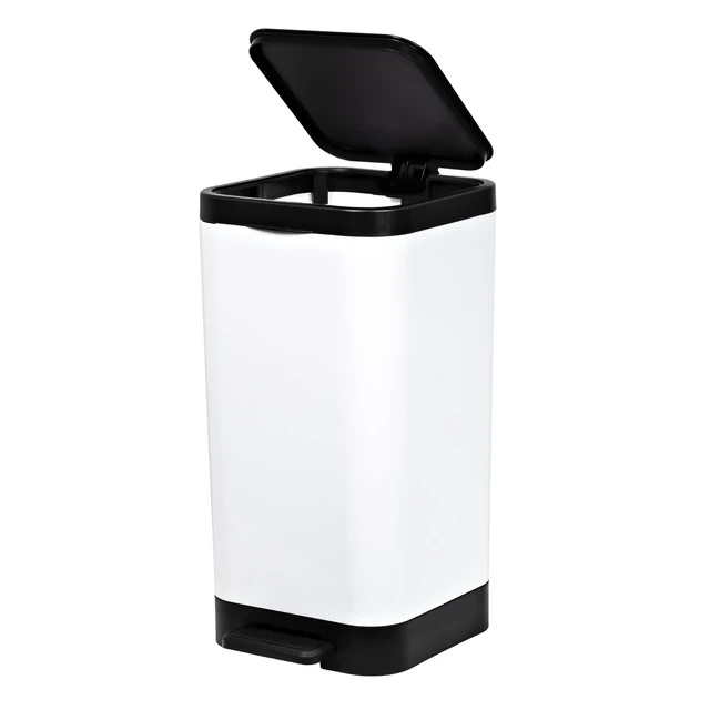 Alt view image 4 of 5 - Hefty 2.6 Gallon Small Plastic Step Trash Can with Foot Pedal Lid, White