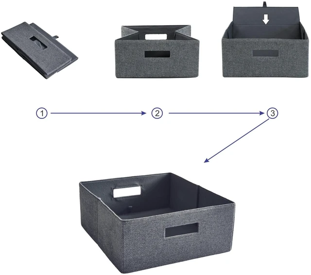 Alt view image 6 of 7 - Better Homes & Gardens Half-Size Fabric Storage Bin Gray