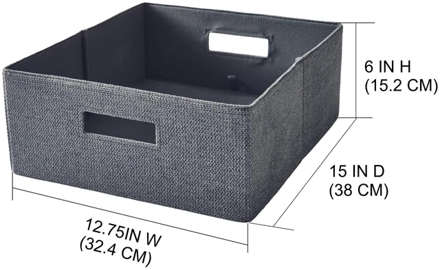 Alt view image 3 of 7 - Better Homes & Gardens Half-Size Fabric Storage Bin Gray