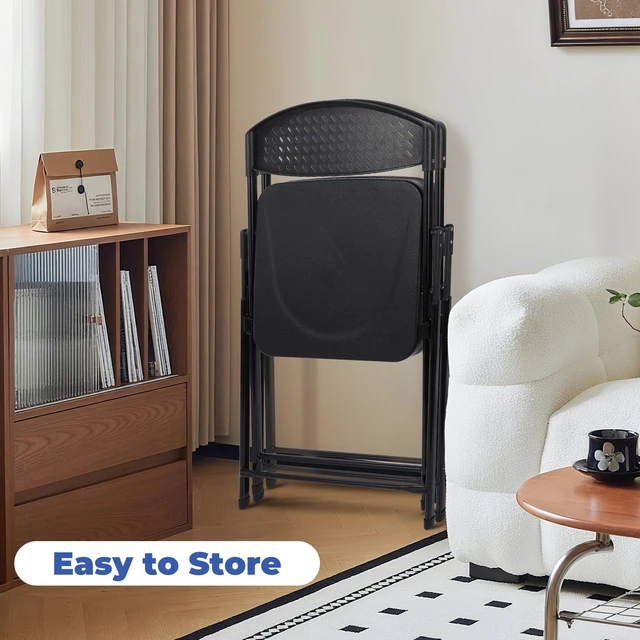 Alt view image 4 of 5 - Mainstays Lightweight Folding Chair, Black