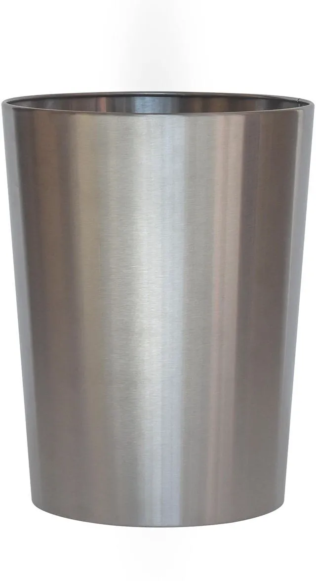 Main image of Mainstays 2.2Gal Brushed Nickel Metal Bathroom Wastebasket