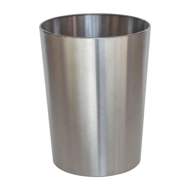 Alt view image 2 of 5 - Mainstays 2.2Gal Brushed Nickel Metal Bathroom Wastebasket