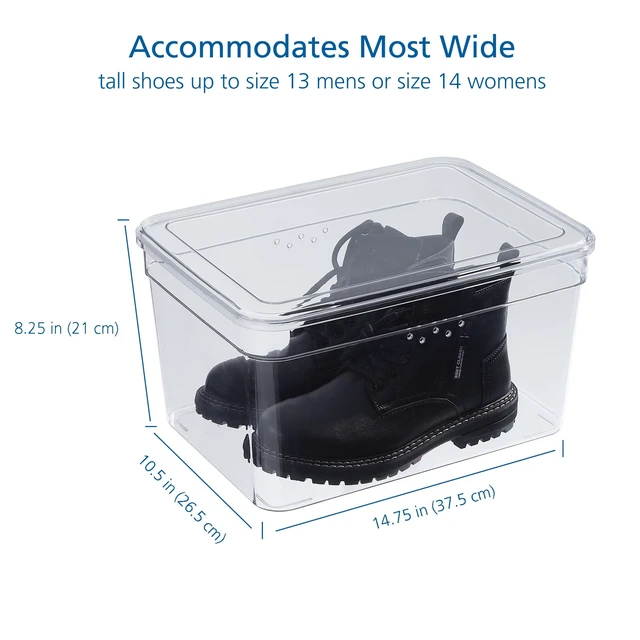 Alt view image 5 of 6 - Mainstays Extra Tall Clear Glossy Plastic Shoe Box with Lid