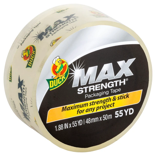 Alt view image 5 of 5 - Duck Max Strength Packing Tape, 1.88in x 55yd, Clear, 1 Refill Roll