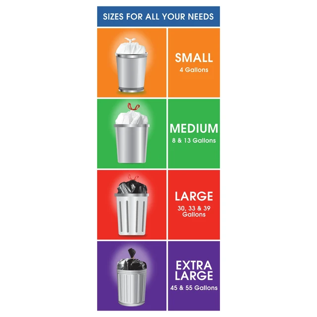 Alt view image 6 of 6 - 33 Gallon Great Value Strong Flex Multi-Purpose Drawstring Bags, 20 Bags