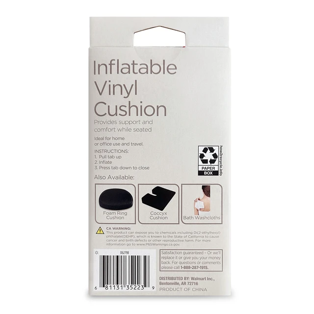 Alt view image 2 of 7 - Equate Inflatable Vinyl Cushion, Blue