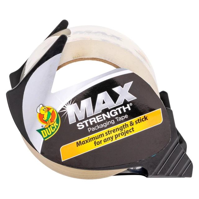 Alt view image 3 of 5 - Duck Max Strength Clear Packaging Tape with Dispenser, 1.88in. x 38.2yd.