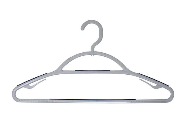 Alt view image 3 of 6 - Mainstays Non-Slip Plastic Swivel Neck Clothing Hangers, 5 Count, White & Blue, Adult