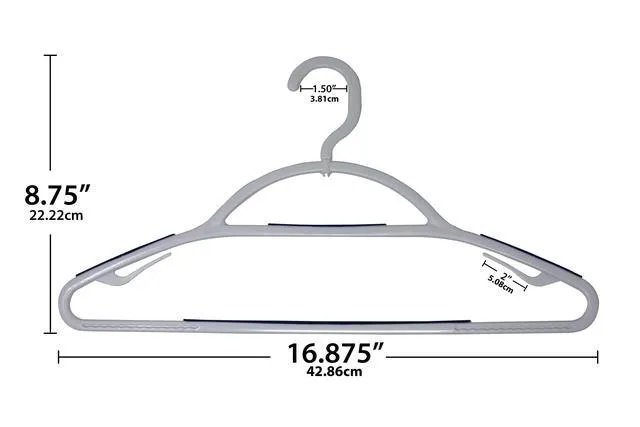 Alt view image 6 of 6 - Mainstays Non-Slip Plastic Swivel Neck Clothing Hangers, 5 Count, White & Blue, Adult
