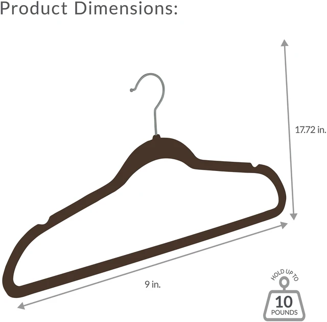 Alt view image 3 of 5 - 25 Pack Simplify Slim Velvet Suit Hangers in Brown
