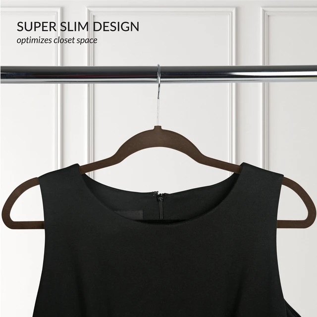 Alt view image 2 of 5 - 25 Pack Simplify Slim Velvet Suit Hangers in Brown