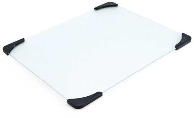 Alt view image 4 of 5 - 12-inch x 15-inch Farberware Glass Cutting Board with Black Non-Slip Corners