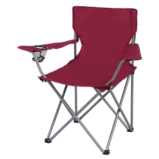 Alt view image 4 of 7 - Ozark Trail Basic Quad Folding Camp Chair with Cup Holder, Orchid Plum, Adult